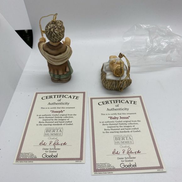 1996 Goebel Studio Berta Hummel Nativity Set - 6 - Cards & Boxes 3 Kings, Jesus - Picture 9 of 16